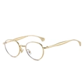 Lunettes rondes dorées en métal stylées avec verres transparents et branches ergonomiques - Monture Dorée (Anti-lumière Bleue)