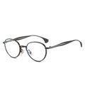 Lunettes de soleil rondes rétro en métal gris anthracite avec verres anti-lumière bleue - Monture Gunmetal (Anti-lumière Bleue)