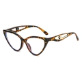 Lunettes de soleil œil de chat écaille avec décoration perle sur la branche - Cadre Léopard