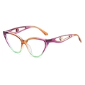 Lunettes œil de chat avec monture dégradée et détail perle sur branches ajourées - Thé Violet