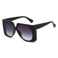 Occhiali da sole quadrati oversize alla moda con montatura nera e lenti sfumate viola - Montatura Nera Lente Grigia Sfumata