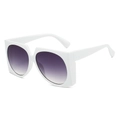 Lunettes de soleil carrées oversize avec monture blanche et verres dégradés violets - Monture Blanche Verres Gris Dégradé