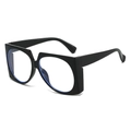 Lunettes carrées noires surdimensionnées avec monture géométrique et verres anti-lumière bleue - Cadre Noir