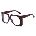 Lunettes de soleil carrées oversize tendance avec monture bordeaux et verres transparents - Monture Thé