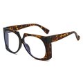 Lunettes de soleil carrées oversize tendance avec monture classique à motif écaille - Cadre Léopard