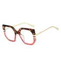 Irregular geometric oversized sunglasses with tortoiseshell and red gradient frame - Tortoiseshell Pink Frame