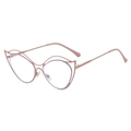 Monture de lunettes œil de chat en métal rose doré avec design ajouré pour femmes - Cadre Rose