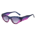 Occhiali da sole cat-eye con montatura testurizzata sfumata viola blu e lenti scure - Montatura Blu Viola Lenti Sfumate Grigie