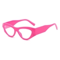 Retro rose pink cat-eye sunglasses with bold frames and thick stylish temples - Rose Red Frame