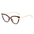 Vintage Katzenaugen Brillengestell in Schildpatt-Optik mit goldenen Metallbügeln - Schildpatt Rahmen