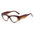 Classic cat-eye sunglasses featuring brown tortoise shell frames with thick temples - Tea Frame