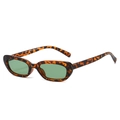 Retro small oval leopard pattern sunglasses with dark green lenses and tortoiseshell frame - Leopard Frame Green Lens