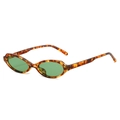 Retro-Oval-Sonnenbrille mit Schildpatt-Rahmen, grünen Gläsern und Y2K-Vintage-Ästhetik - Leoparden-Rahmen Grüne Gläser