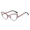 Fashionable red metal cat-eye sunglasses with bold frame and chic black temple tips - Red Frame