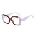 Fashion square tortoise and lavender purple oversized frames with stud details - Wood Grain Purple Frame