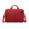 Borsa porta PC rosso scuro in tessuto strutturato con doppi manici e tracolla - 14" / Rosso