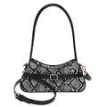 Retro snake pattern underarm bag for women with black leather strap and belt buckle - Black Snake Pattern