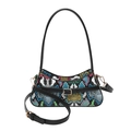 Chic handbag with colorful snakeskin print and adjustable black shoulder strap - Multi-color Snake Print