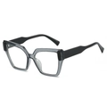 Schicke Oversize-Geometrie-Sonnenbrille mit grauem Rahmen und dicken schwarzen Bügeln - Grauer Rahmen