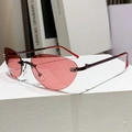 Lunettes de soleil sans monture avec verres dégradés roses et détails métalliques - Nickel Brillant Branche Bordeaux Violet