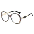 Monture de lunettes ovale oversize à la mode avec design d'art éclaboussures de couleurs - Monture Fleurie