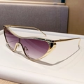 Occhiali da sole cat-eye color champagne con lenti sfumate viola in stile Y2K chic - Oro Lucido Doppio Grigio
