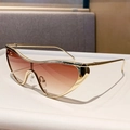 Occhiali da sole cat-eye montatura in metallo dorato con lenti sfumate marroni - Oro Lucido Doppio Marrone