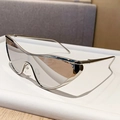 Lunettes de soleil Y2K œil de chat futuriste avec monture métal argent et verres dégradés - Nickel Brillant Mercure Blanc KJS302