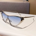 Lunettes de soleil œil-de-chat argentées avec verres dégradés bleu clair style futuriste - Nickel Brillant Double Bleu JT217