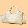 Witte kunstleren handtas met patchwork motief en verstelbare schouderriem voor dames - Broken Wit
