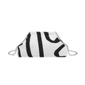 Niche schelptas met zwart-wit gebreide strepen en een zilveren kettingriem - Wit