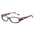 Fashionable leopard print square frame glasses with anti-blue light clear lenses - Purple Leopard Frame