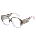 Fashion oversized square sunglasses with gradient smoke grey and pink purple frames - Gray and Pink Frame