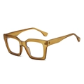 Monture de lunettes polygonale oversize marron écaillé pour un style vintage et élégant - Monture Thé