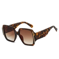 Occhiali da sole squadrati oversize con montura tartarugata e lenti marroni sfumate - Montatura Leopardata Lenti Sfumate Tè
