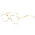 Lunettes aviateur tendance avec monture en métal doré et verres transparents pour le quotidien - Monture Dorée Verres Transparents