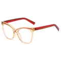 Montatura per occhiali cat-eye oversize retrò in ambra trasparente e rosso scuro sfumato - Montatura Champagne Rosso