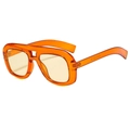 Lunettes de soleil aviateur oversize à double pont, monture orange et verres jaunes - Monture Orange Verres Jaunes