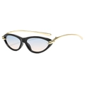 Lunettes de soleil œil de chat à monture noire et verres dégradés bleu-rose - Monture Noire / Verres Bleu-Jaune