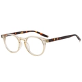 Gafas redondas clásicas en champán transparente con patillas en carey retro - Montura Champaña