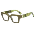 Montatura occhiali quadrata oversize verde oliva con stanghette a motivo marmorizzato - Montatura Verde Gelatina