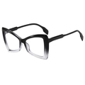 Gafas de mariposa modernas con degradado de negro a transparente en vista de 45 grados - Marco Negro Degradado