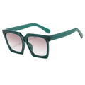 Classic square oversized sunglasses with dark green frame and purple gradient lenses - Green Frame Purple Gradient Lens