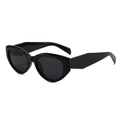 Occhiali da sole cat-eye retrò con montatura nera lucida e lenti grigio scuro - Montatura Nera Lenti Grigio Nero