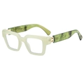 Occhiali quadrati retrò verde chiaro traslucido con stanghette effetto marmo - Montatura Verde Chiaro Gelatina