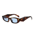 Gafas de sol retro de carey con cristales azul claro y diseño de patilla ancha - Montura Carey Lentes Azules