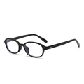 Classic black oval sunglasses with retro full frame and metal dot detail - Black Frame