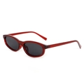 Gafas de sol clásicas de montura pequeña roja transparente y cristales gris oscuro - Montura Roja Lente Gris Oscuro