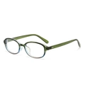 Vintage oval translucent green sunglasses frame with classic lightweight design - Gradient Green Frame