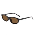 Gafas de sol clásicas con montura negra brillante y cristales marrones estilo retro - Montura Negra Lentes de Té